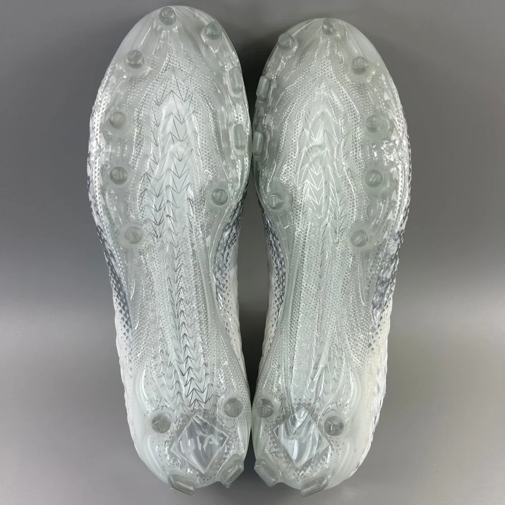 Under Armour Spotlight Clone 3 MC Men Size 8.5 White Silver Football Cleats NEW - Picture 5 of 6